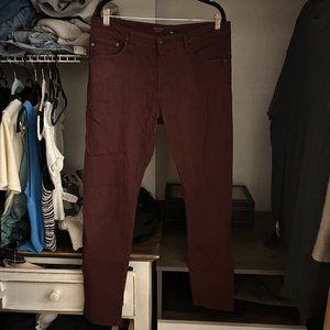 Men’s AG “The Everett” Khakis (Burgundy), Tailored Leg